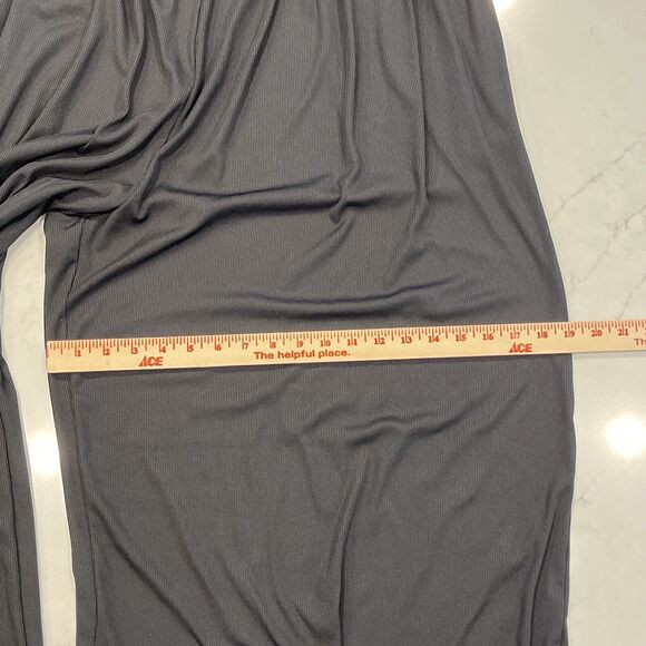 Cider Black Rib Slinky Wide Leg Palazzo Pants 2XL Pull On Elastic Waist Pockets - Picture 4 of 12